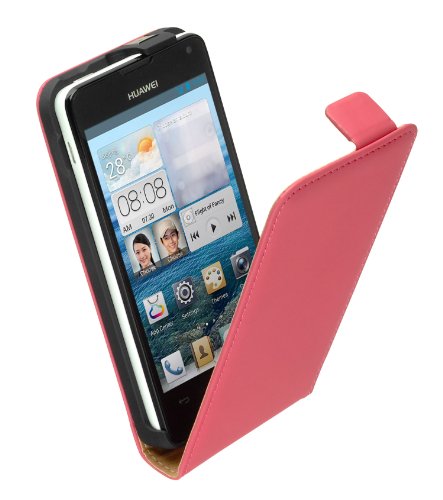 yayago Premium Flip-Style Leder Tasche -Ultra Flach- Ledertasche in Pink für Ihr Huawei Ascend Y300