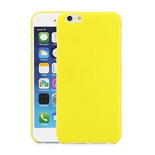 iPhone 6 Funda de movil - SODIAL R 3 piezas iPhone 6 0 3MM Ultra fino delgado Mate Duro Corteza Claro Funda Cubierta Amarillo