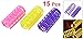 Woman DIY Styling Colorful Plastic Hair Curler Curling Roller 15 Pcs