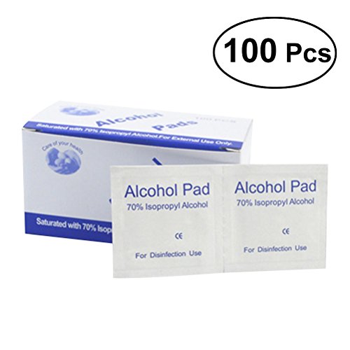 Healifty Disinfection Tablets 100PCS Disposable Alcohol Prep Pads Medical Alcohol Disinfection Tablets Clean Wounds Sterilization for Home or Outdoor