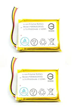 INVENTO 2pcs 3.7V 600mAh Li-ion Lithium ion Rechargeable Battery 32x25x6mm for Robotics LED Light Bluetooth Speaker RC Toys DIY projects