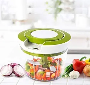 Saffron Enterprise Jumbo 2 in1 Handy Chopper for Kitchen, Chop and Churn, 1000 ML (Green, 1)