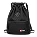 Produktbild IVIM Wasserdicht Kordel Beutel Nylon/Turnbeutel / Sporttasche mit Innen- und Rücktasche, Hipster Gymsack für Fitness, Wandern, Reise, Schule