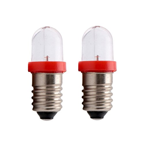 Preisvergleich Produktbild LED Glühlampe Glühbirne E10 6V rot 2 Stück (8013)