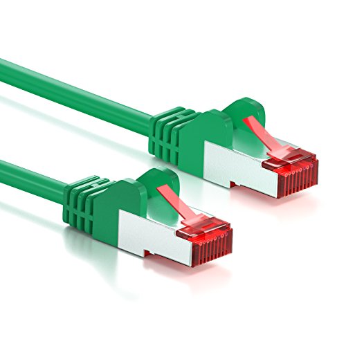 deleyCON 1,5m CAT6 Patchkabel – S-FTP PIMF – CAT-6 Netzwerkkabel / Ethernetkabel doppelt geschirmt – vergoldete Kontaktflächen – Grün - 2
