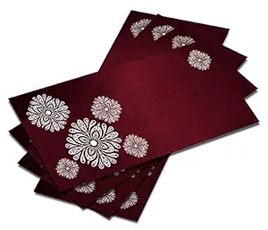 Brown Cloud Exclusive Satin Maroon Shagun/Money/Gift Envelope/Cover/Lifafa for Kids/Gift/Festival (Pack of 10) (005)
