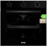 EVVO H10 Black &ndash; Recessed Electric Oven 72L, Energy Efficiency A, 4 Cooking Programs with Grill, Triple Glazing Door and Time