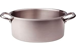 Pentole Agnelli ALIX104ALIN32 Faitout avec 2 poignées en acier, trilaminé aluminium-acier pour induction, 32 cm