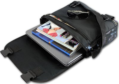 DANIEL RAY Umhängetasche ISORA Schultertasche Damen Laptop Tasche Notebook Messenger Schwarz - 3