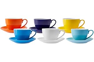 KARACA Neuer Knochen zestaw kubków do kawy dla 6 osób, 220 ml, tradycyjny turecki zestaw filiżanek do kawy ze spodkami, filiżanki do espresso, filiżanki do mochata, cappuccino'