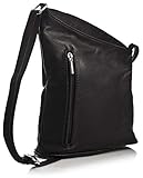 Asymmetrische Form weiches Echtleder Mini Cross-Body-Tasche mit Reißverschluss oben