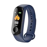 TPulling Mode Intelligente M3 Smartwatch Armbanduhr Farbbildschirm Bluetooth Herzfrequenz Blutdruckerkennung Pulsmesser Sport Uhr Schrittzähler (blau)