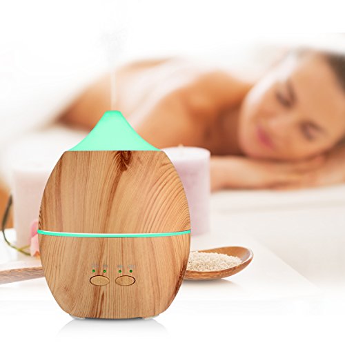 Aroma Diffuser, EIVOTOR 300ml 2 in 1 Aroma Diffusor Ultraschall Luftbefeuchter Oil Holzmaserung Düfte Humidifier Raumbefeuchter Duftzerstäuber automatich Aromatherapie Diffuser Nebelausstoß Abschaltautomatik Kalten Nebel Technologie Messbecher Humidifier & Aromatherapy mit 3 Timereinstellungen und LED Farbwechsel für das Schlafzimmer, Büro, Wohnzimmer, Bad, Konferenzräume , Hotels, Yoga-Club, Fitness-Center, SPA usw. - 7