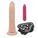 Price comparison product image Big Strap On Dildo Realistic Penis & 10 Mode Bullet Vibrator Sex Toys for Women Lesbian Couple Strap Ons Adult Sex Shop 3 Pcs Beige