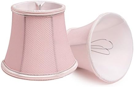 Epack European Style Lamp Shade, 2pcs Handcraft Fabrics Wall Lamp Clip On Lampshade For Wall Sconce Lamp, Chandelier, Candle Lamp, Crystal Lamp (Pink)