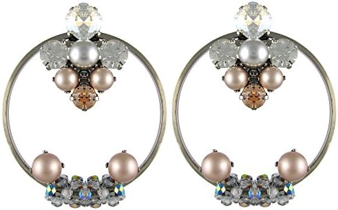VICKISARGE London Women Grey Crystal Hoop Earrings S18AGER02