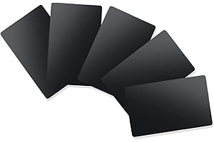 SVUPUE Tarjetas de presentación, 50 unidades, tarjetas de presentación grabadas con láser, de aluminio, para el trabajo, exposiciones y centros comerciales, negro brillante