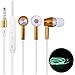 Produktbild Malloom® Universal 3,5 mm In-Ear-Stereo-Ohrhörer Kopfhörer mit Mikrofon für Handy schwarz und weiß 2 Farbe (gold)