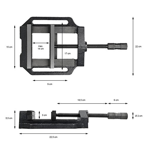ECD Germany Maschinenschraubstock 150mm Tischbohrmaschine Schraubstock Werkbank - 4