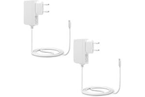 Aukru 2er-Pack 5v1a Micro-USB Ladegerät Ladekabel für Philips Avent SCD833/26,SCD843/26,SCD845/26 Video-Babyphone (2er-Pack Weiß)