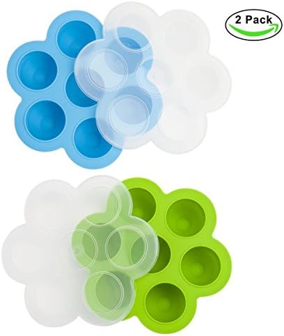 PHIFO 2 Pcs Silicone Egg Bites Mold with Lid for Instant Pot Accessories, Reusable Baby Food freezer trays Storage Container, Silicone Cake Mold Cake Pan, Snacks, Sauces Holder