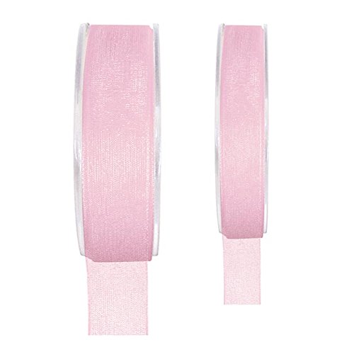 Band Schleifenband 15 mm x 20 m rosa - Dekoband Organzaband - 2558.15