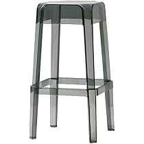 Baroni Home Sgabelli Da Bar Trasparenti - Set Di 4 In Policarbonato Con Schienale - Foto 4