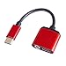Price comparison product image Yililay USB C to 3.5 mm Audio Adapter 2 in 1 USB Type C Male Female 3.5mm Stereo Earphone Converter Adapter Dongle and charging for Google Pixel 2/2 XL, HTC U11 and a C Devices type (red), Electronics and photo