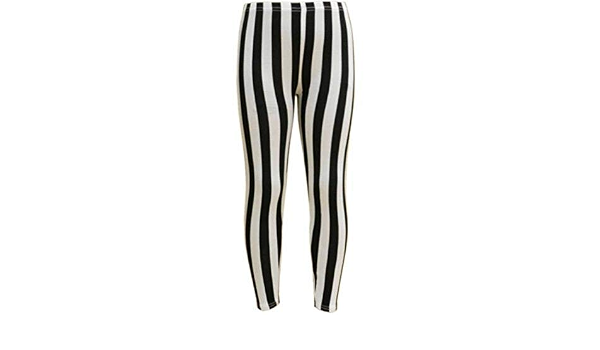 Leggings a righe bianche e nere a righe per bambine, con stampa a righe,  età 5 6 7 8 9 10 11 12 13 Nero e bianco 5-6 Anni : Amazon.it: Abbigliamento