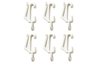 Merriway BH03638 (60 Pcs) Curtain Track Rail Gliders Hooks to Fit Harrison Drape Track White - Pack of 60 Pieces