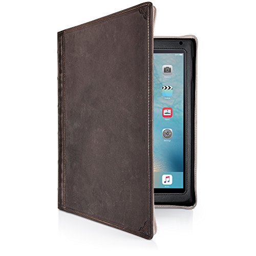 Twelve South BookBook Leder Buchh  lle mit Aufstellm  glichkeit zum Tippen oder Video  f  r iPad  2017  und iPad Air 1   2  braun