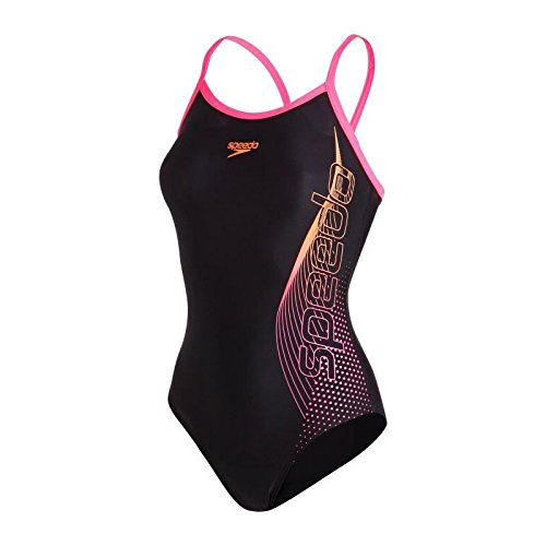 Preisvergleich Produktbild Speedo Badeanzug für Damen, 1 Stück, Schwarz / Rosa 34