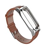 CICIYONER Armband für Xiaomi Mi Band 2, Mode Einfache Elegante gemütliche PU-Leder Smart Armbanduhr Armband (Braun, Xiaomi Miband 2)