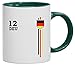 Produktbild Germany Soccer World Cup Fussball WM Fanfest Gruppen bedruckte 2-farbige Kaffeetasse Bürotasse mit Spruch Motiv Streifen Trikot Deutschland, Größe: onesize,weiß/grün