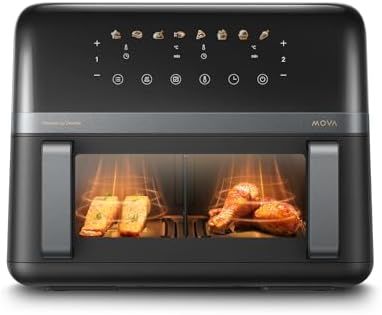 Mova AeroChef FD20 Pro Friggitrice ad aria, SyncFinish, 2700 W, Croccantezza Rapida, Riscaldamento 40°-230°C, Circolazione termica, Interno in metallo, 7 Preimpostazioni, Dual Truffle da 9 L