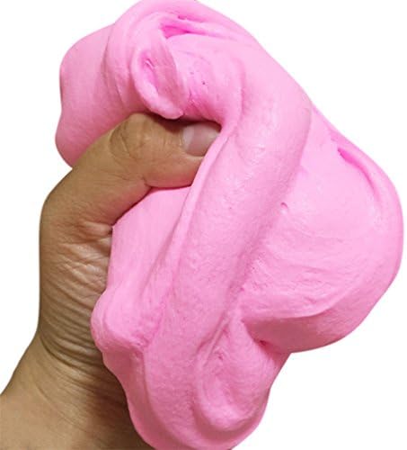 LuckyBB Fluffy Floam Slime Scented Stress Relief No Borax Kids Toy Sludge Toy (Pink)