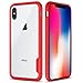 Produktbild SHIELDON iPhone XS Hülle X Case Handyhülle Schutzhülle Durschsischtige schlagfeste Case TPU-Rand + PC transparente Schale [Crystal Bumper] Kompatibel für iPhone XS/X/10 [Glacier Series] Rot