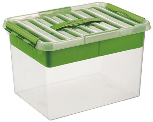 SUNWARE Q-Line Multibox - 22 Liter + Einsatz - 400 x 300 x 260mm - transparent/grün