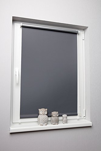 Thermo-Rollo ohne Bohren verschiedene Größen und Farben Verdunkelungsrollo Seitenzugrollo Klemmrollo Graphite 120×150 cm - 2