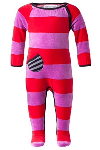 Phister & Philina Black Baby Girls FRESH BABY Strampler Striped Footies, Multicoloured (teaberry), 3-6 Months (Manufacturer size: 68)