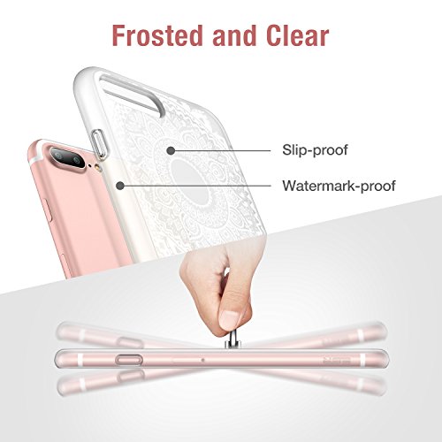 iPhone 7 Plus Case, ESR [Ring Holder Kickstand] Flexible TPU Bumper Case Shock Absorption with Anti Scratch Clear PC Back Floral Print Design Protective Case Cover for Apple iPhone 7 Plus 5.5