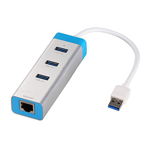 i-tec USB 3.0 Metal HUB 3 Port with Gigabit Ethernet Adapter, 10/100/1000 Mbps, USB 3.0 auf RJ-45, ideal für Notebook Ultrabook Tablet PC , Windows Mac Linux
