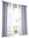 Lieferung: 2er-Pack Gardinen BAILEY JO 2er-Pack Gardinen mit Verlauf-Farben Muster Vorhang Transparent Voile Vorhänge (BxH 140x225cm, grau mit Ösen)