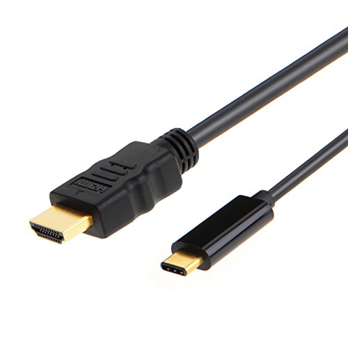 USB C to HDMI, CablCableCreation 6ft USB Typ C (USB-C) auf HDMI Kabel (DP Alt Mode) für Apple Das neue Macbook / Chromebook Pixel / Dell XPS 13 / Yoga 900 / Asus Zen AIO / Lumia 950 / 950XL, [4Kx2K Auflösung], 1.8M / 6ft Schwarz
