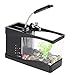Produktbild elecfan Super Mini Kreativität Aquarium mit LED Lampe, Niedlich Mini Aquarium Aquarien Zierfisch Oekologisch Fischglas mit LCD Display, LED-Beleuchtung und USB für Zuhause Dekoration