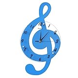 Y-Hui runde Glas und Kunststoff Wecker Schlafzimmer Wohnzimmer Mute Armbanduhr Quarzuhr Uhr, 16 cm, blau (Stumm)