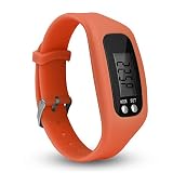 Zeeneek Fitness Tracker Armbanduhr, einfach Bedienung Walking Running Schrittzähler mit kalorienverbrennung und Schritte Zählen, Orange