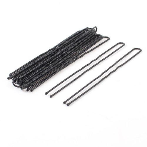 20 Pcs 7cm Long Black Plastic Flexible DIY Hair Bun Pin for Woman