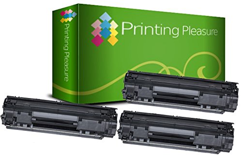 Printing Pleasure 3 Compatibles CRG 725 Cartuchos de tóner para Canon I-Sensys LBP-6000 LBP-6000B LBP-6018 LBP-6020 LBP-6020B MF-3010 - Negro, Alta Capacidad