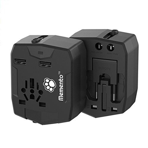 Memento Multifunktionaler Weltraumadapter | ULTIMATE REISE ADAPTER | All-in-One POWER SUPPLY und PLUG CONVERTER mit intelligenter 2.5A FAST CHARGE Ausgabe | Dual USB Ports und eine eingebaute 6000mAh POWER BANK | Gleichzeitiges Wechselstrom- u. USB-Aufladen | Tragbarer USB-WANDSTECKER Kompatibel mit mehr als 150 Ländern, darunter Europa, Großbritannien, USA, Japan, Hongkong, Singapur, Thailand und Australien! (Black) - 4